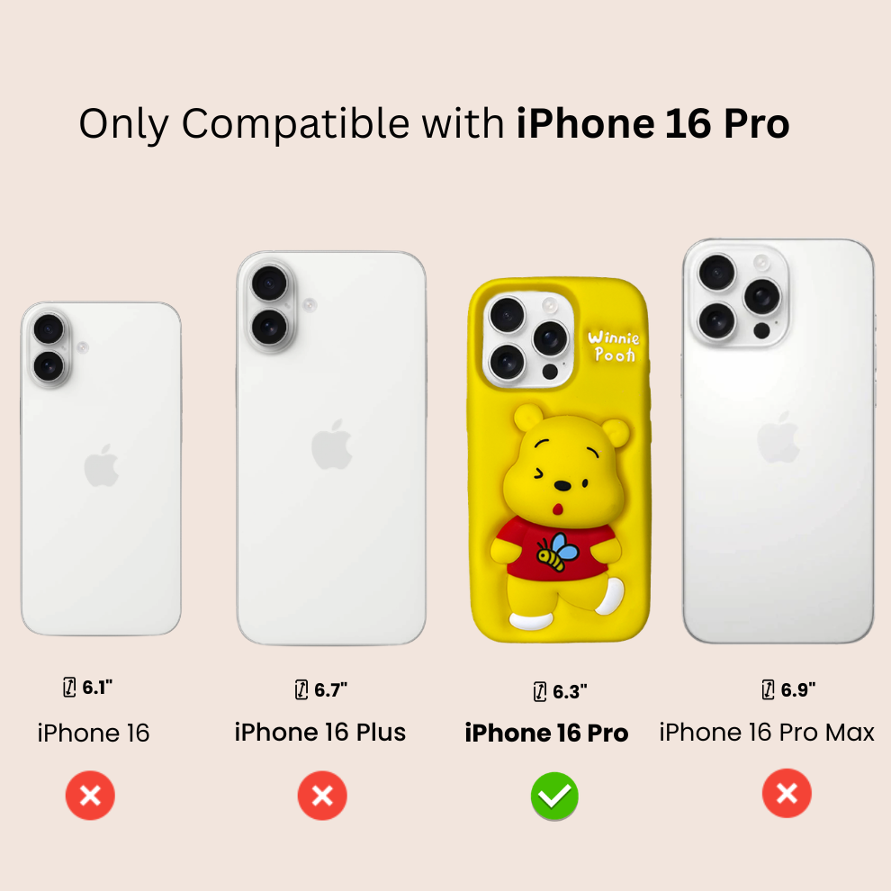 iPhone 16 Pro Honey Bear Soft Silicone Case – Yellow