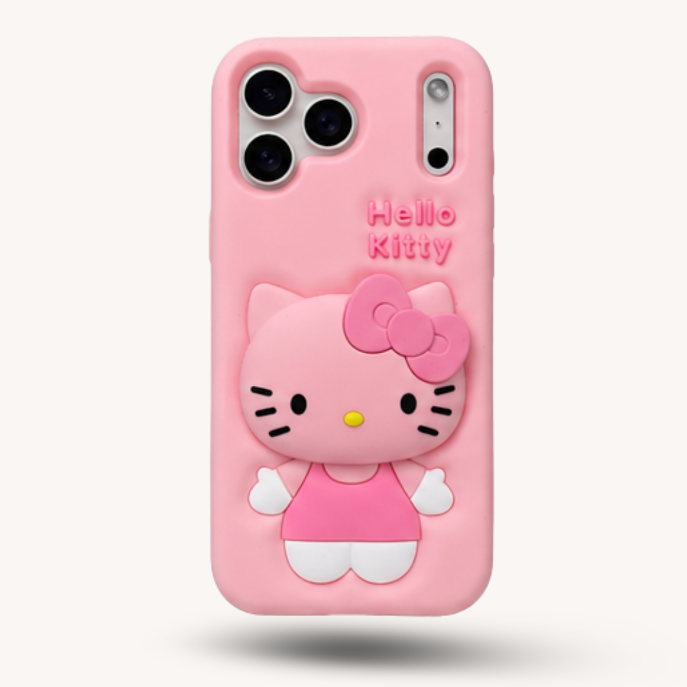 iPhone 17 Pro Kitty Cat Soft Silicone Case – Pink