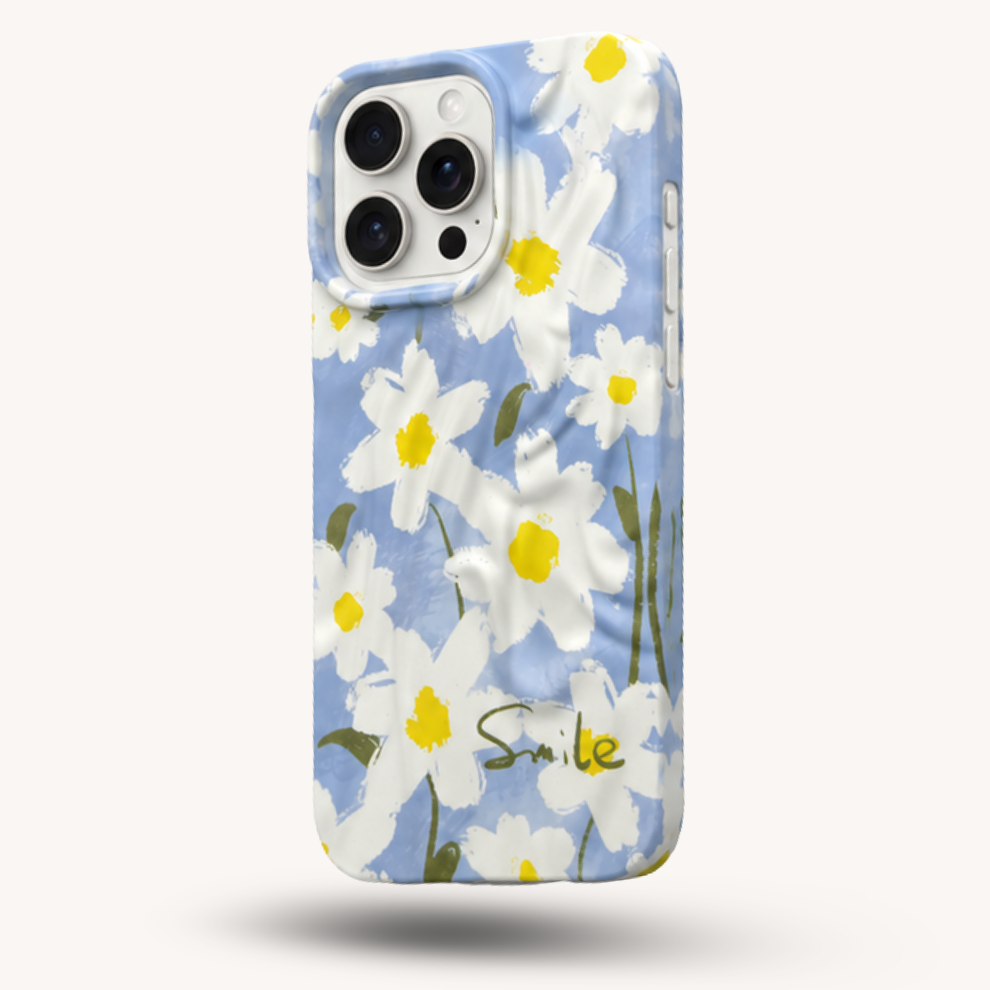 iPhone 16 Pro Max Daisy Pattern Protective Case – Floral