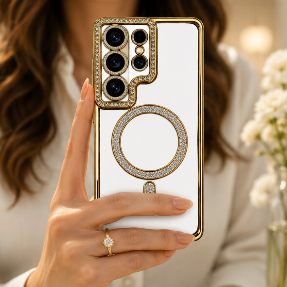Samsung S26 Ultra Luxury Crystal MagSafe Case – Gold