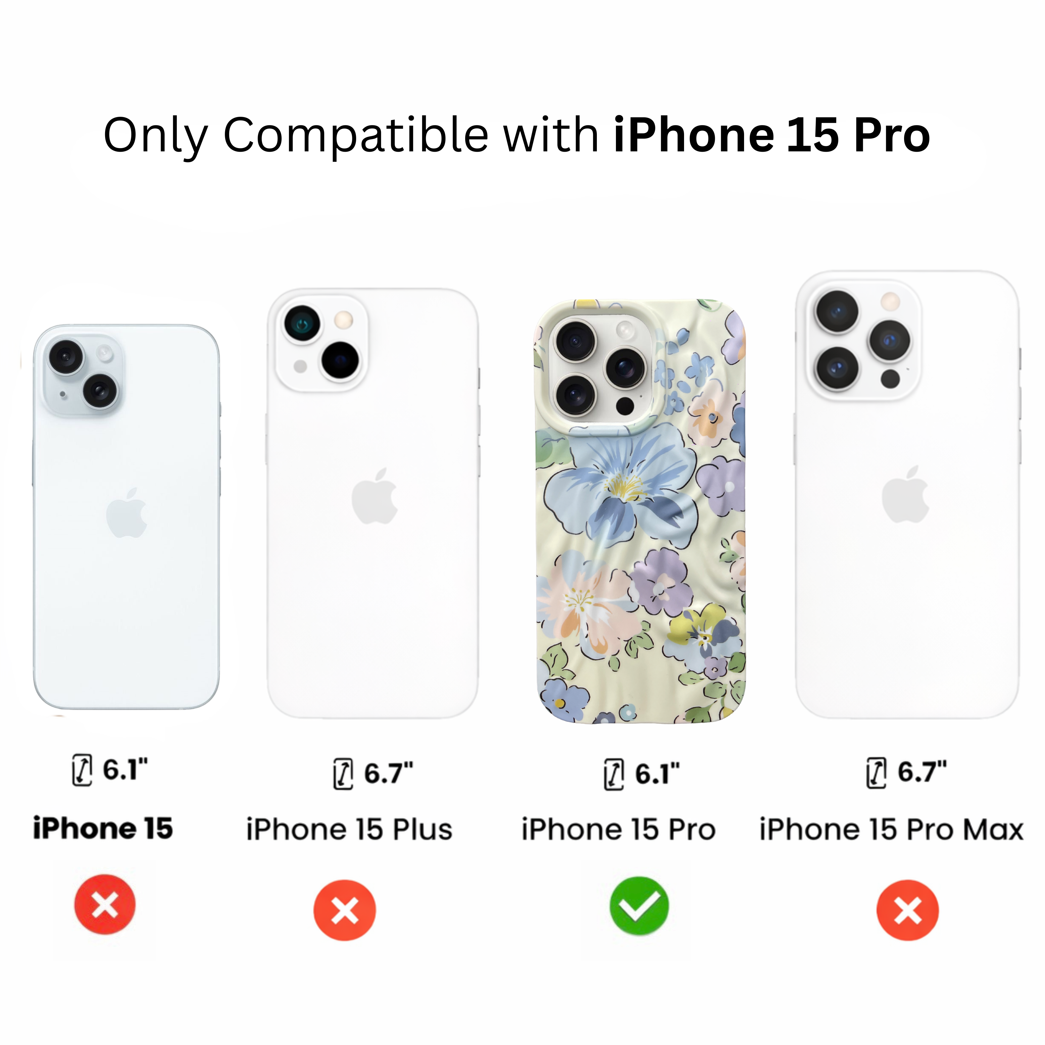 iPhone 15 Pro Blossom Pattern Protective Case – Floral