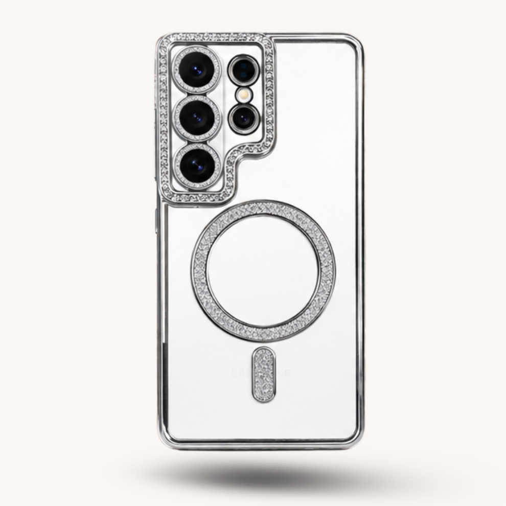 Samsung S26 Ultra Luxury Crystal MagSafe Case – Silver