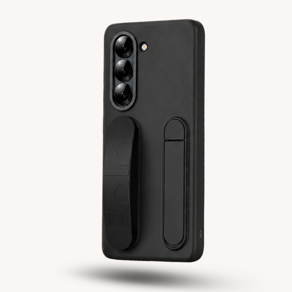 Samsung Galaxy Z Fold 7 Wrist Strap & Kickstand Case – Black