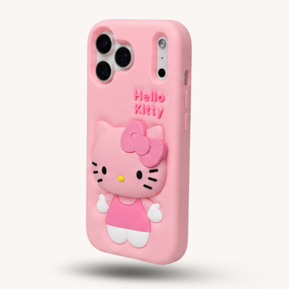 iPhone 17 Pro Max Kitty Cat Soft Silicone Case – Pink