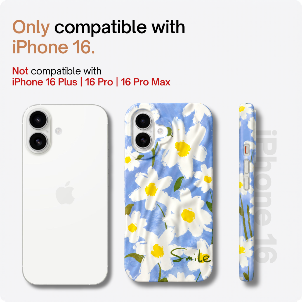 iPhone 16 Daisy Pattern Protective Case – Floral