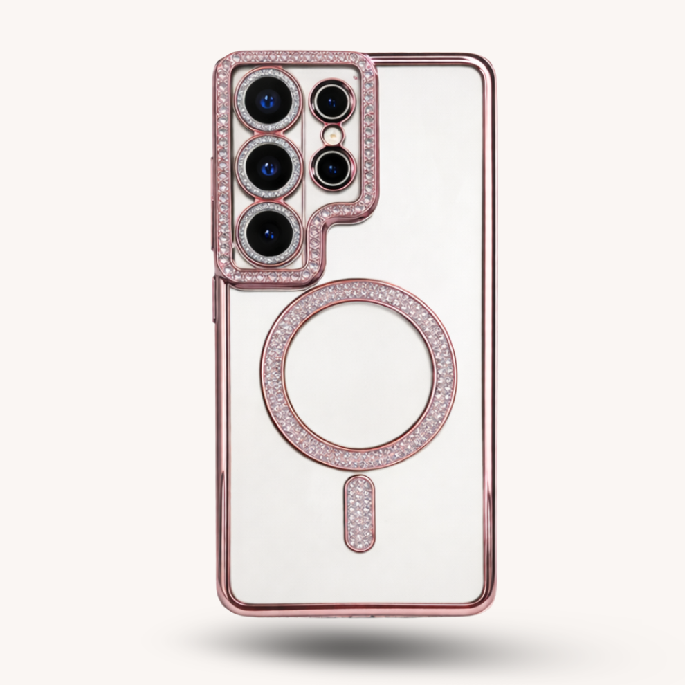Samsung S26 Ultra Luxury Crystal MagSafe Case – Pink