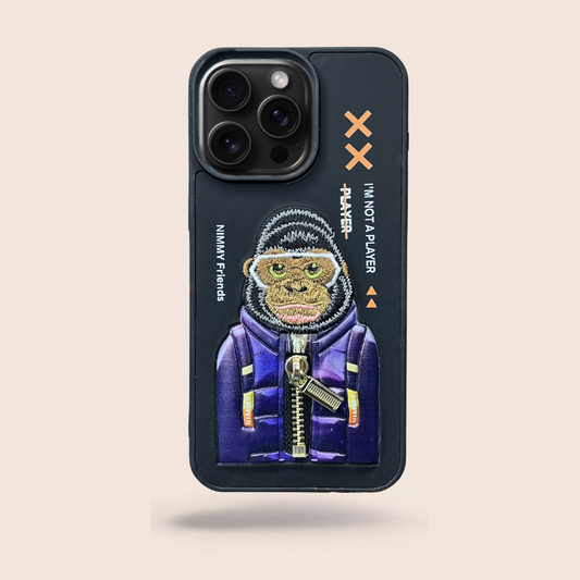 NIMMY 3D Gorilla Designer Case for iPhone 14 Pro Max – Slim Shockproof Premium Protective Cover (Black)