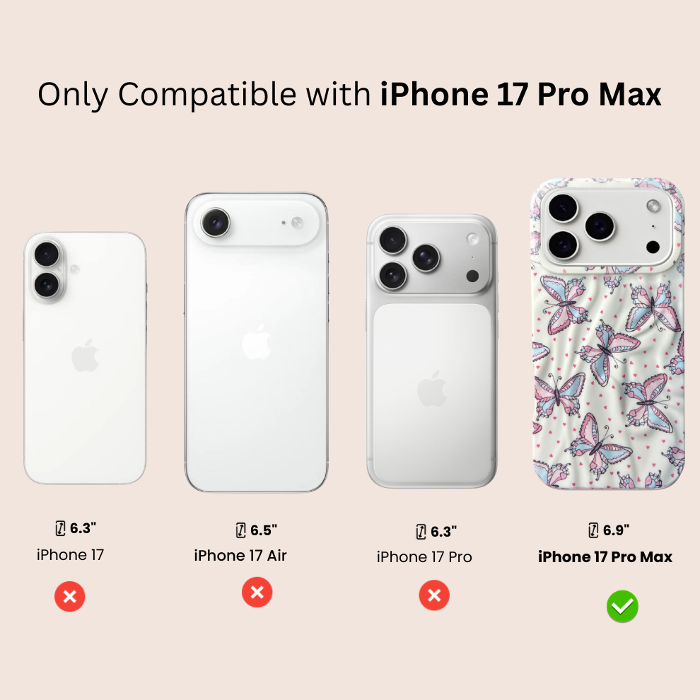 iPhone 17 Pro Max Butterfly Pattern Protective Case – Floral