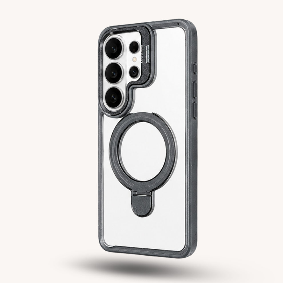 Samsung S26 Ultra Clear MagSafe Ring Stand Case – Grey