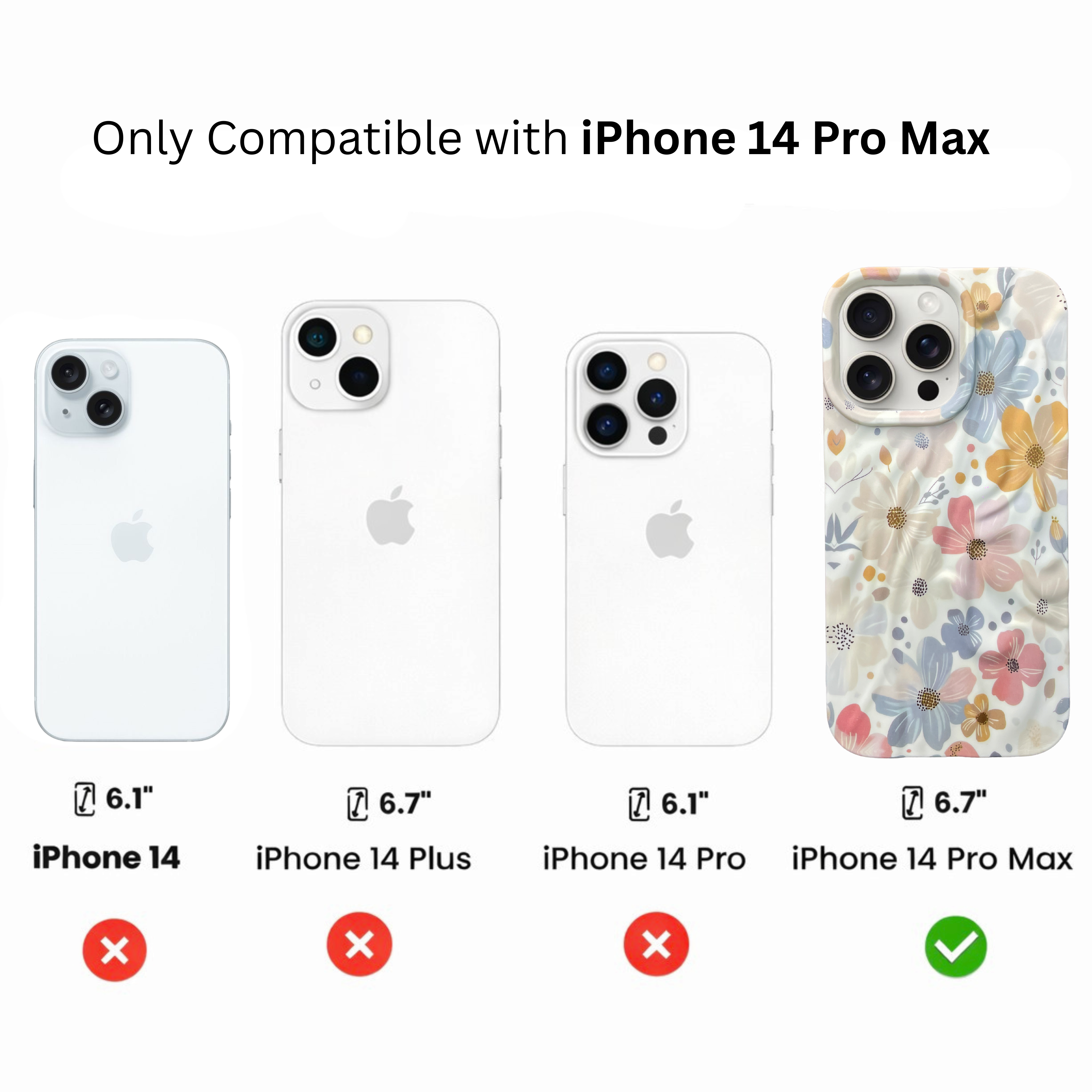 iPhone 14 Pro Max Spring Pattern Protective Case – Floral