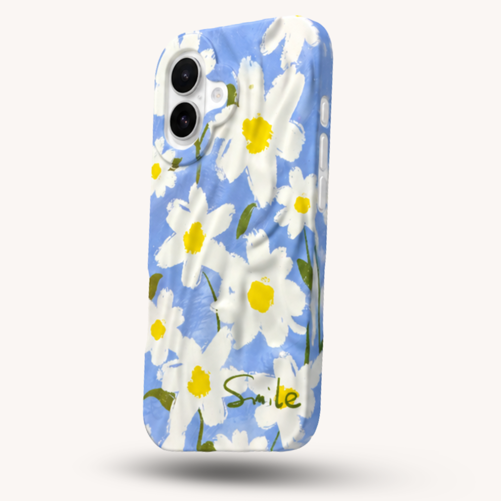 iPhone 16 Daisy Pattern Protective Case – Floral