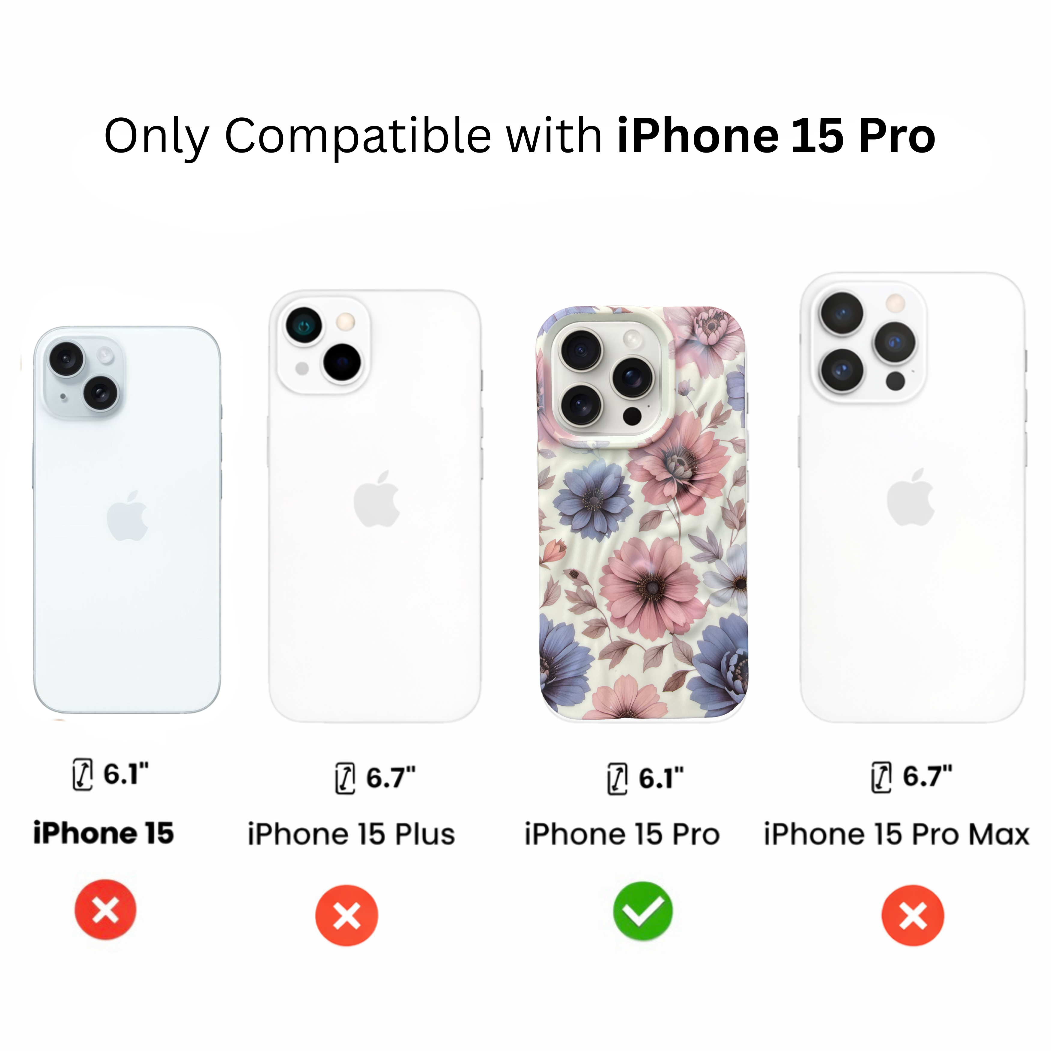 iPhone 15 Pro Bloom Pattern Protective Case – Floral
