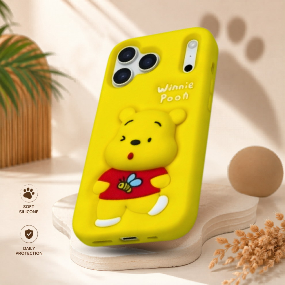 iPhone 17 Pro Honey Bear Soft Silicone Case – Yellow
