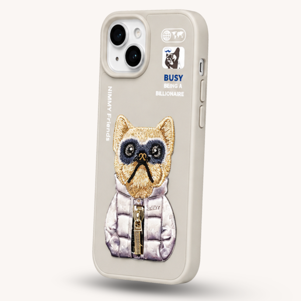 iPhone 15 3D Dog Case – Grey