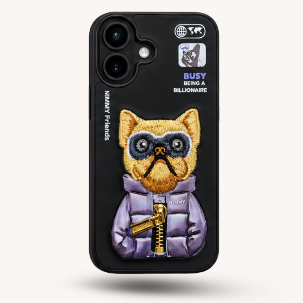 iPhone 16 3D Dog Case – Black