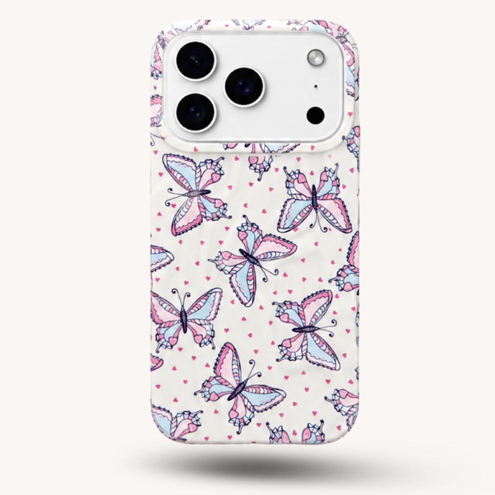iPhone 17 Pro Max Butterfly Pattern Protective Case – Floral