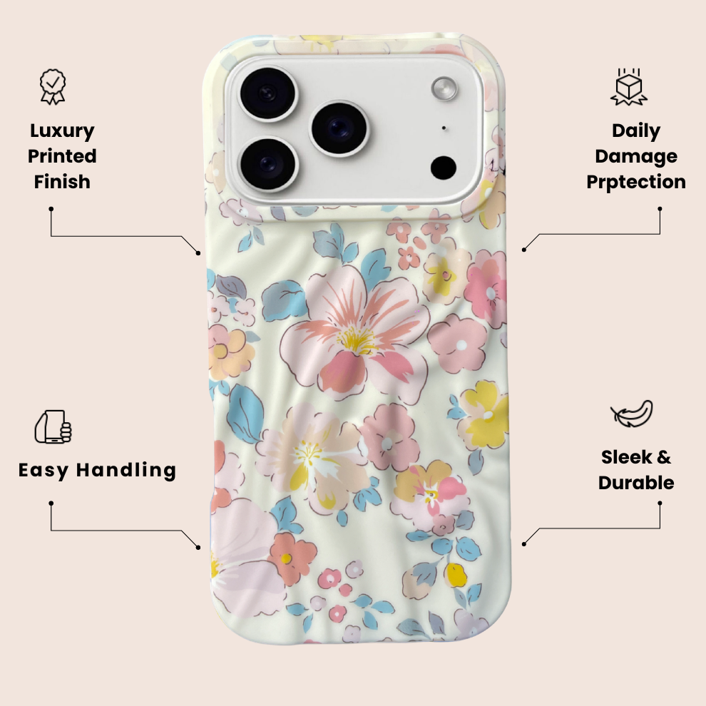 iPhone 17 Pro Pastel Pattern Protective Case – Floral