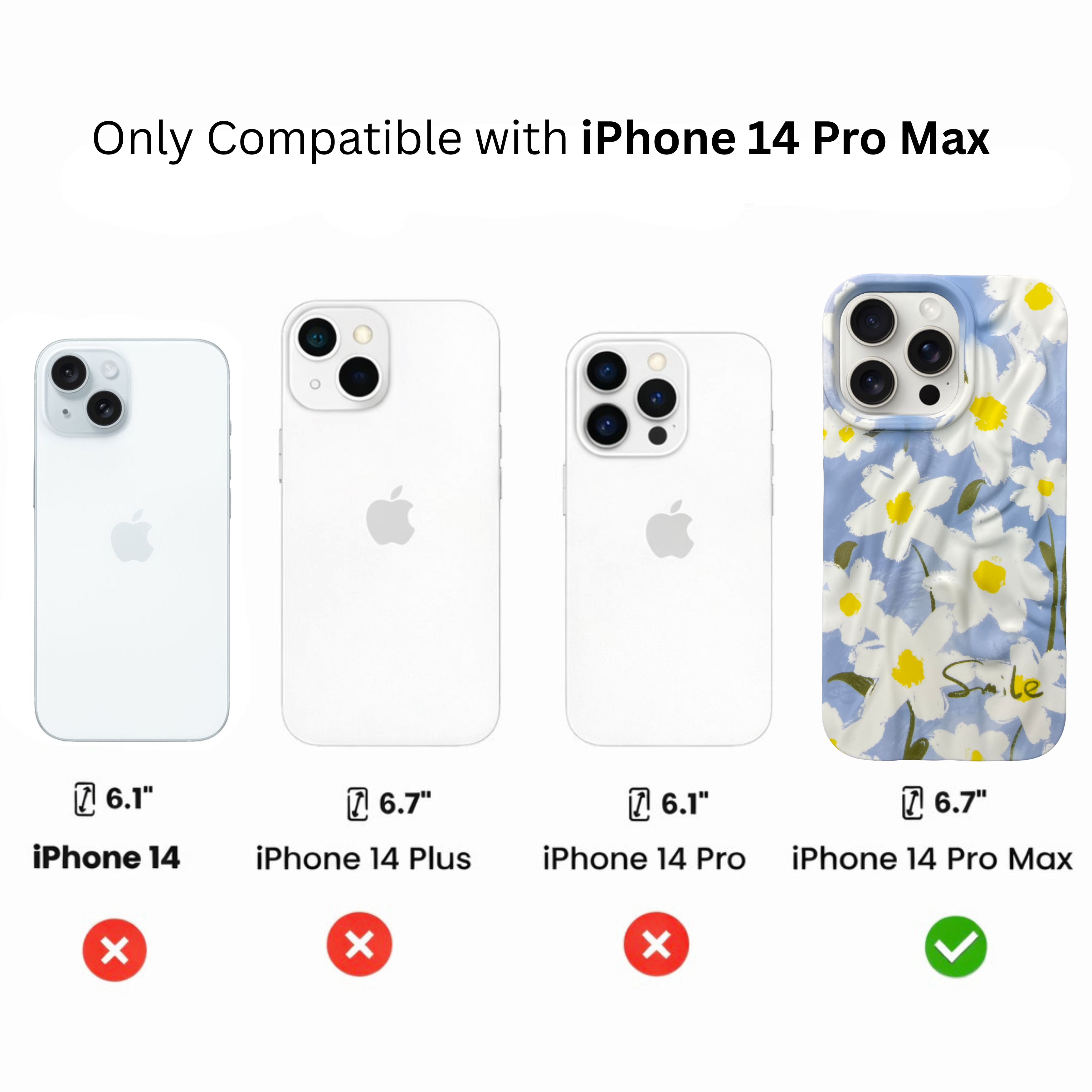 iPhone 14 Pro Max Daisy Pattern Protective Case – Floral