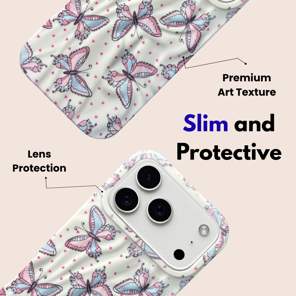 iPhone 17 Pro Max Butterfly Pattern Protective Case – Floral