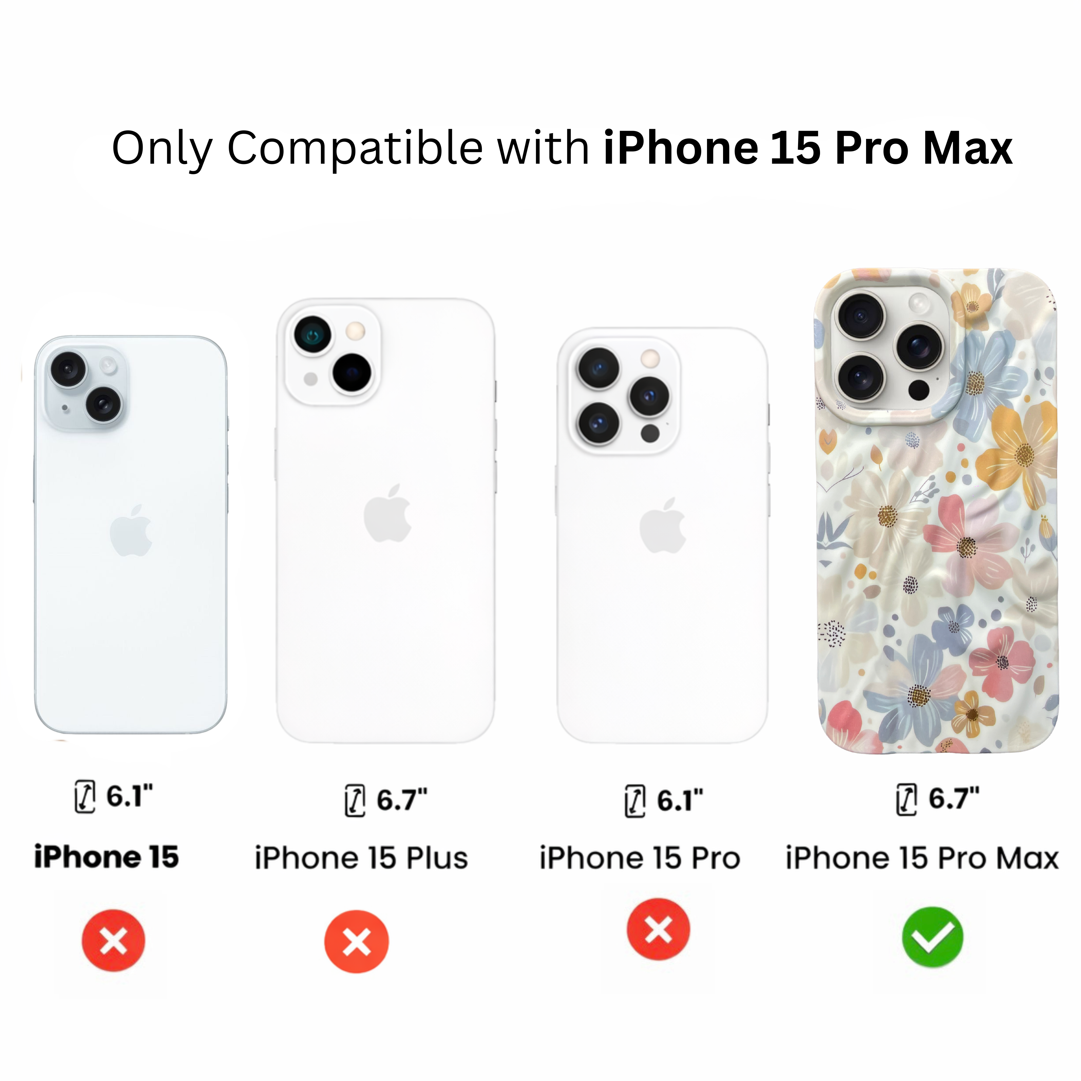 iPhone 15 Pro Max Spring Pattern Protective Case – Floral