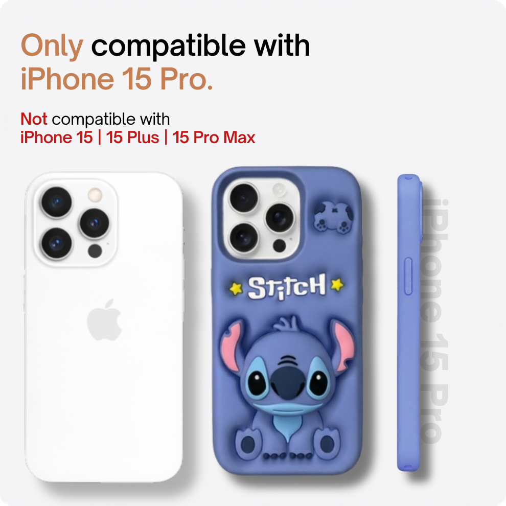 iPhone 15 Pro Alien Soft Silicone Case – Blue