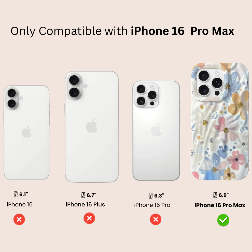 iPhone 16 Pro Max Spring Pattern Protective Case – Floral