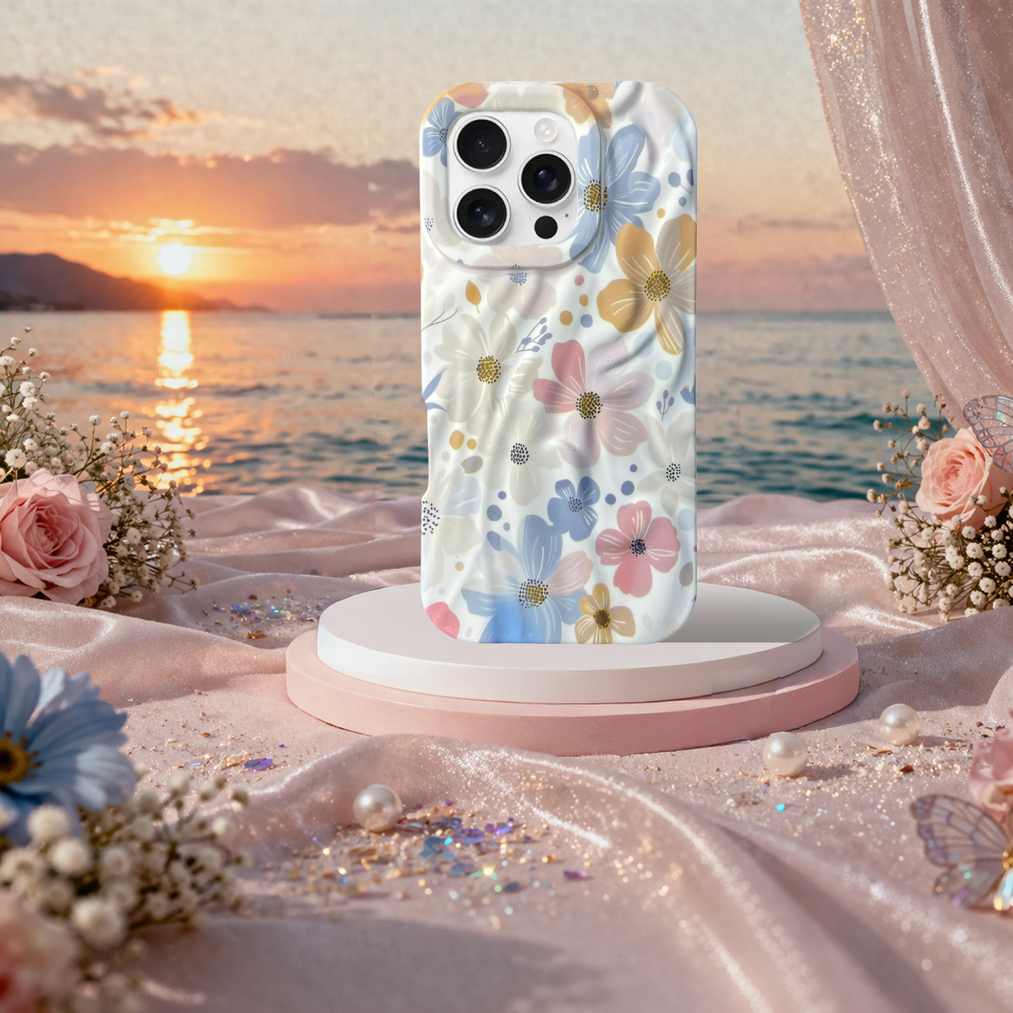 iPhone 16 Pro Spring Pattern Protective Case – Floral