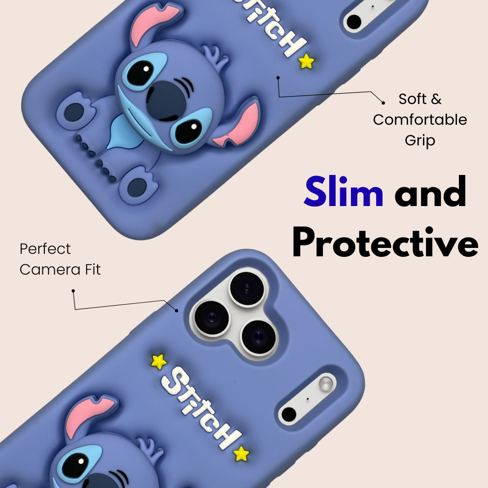 iPhone 17 Pro Alien Soft Silicone Case – Blue