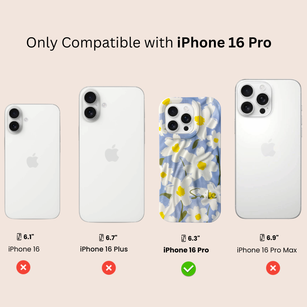 iPhone 16 Pro Daisy Pattern Protective Case – Floral