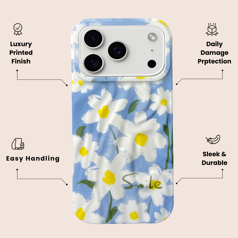iPhone 17 Pro Max Daisy Pattern Protective Case – Floral