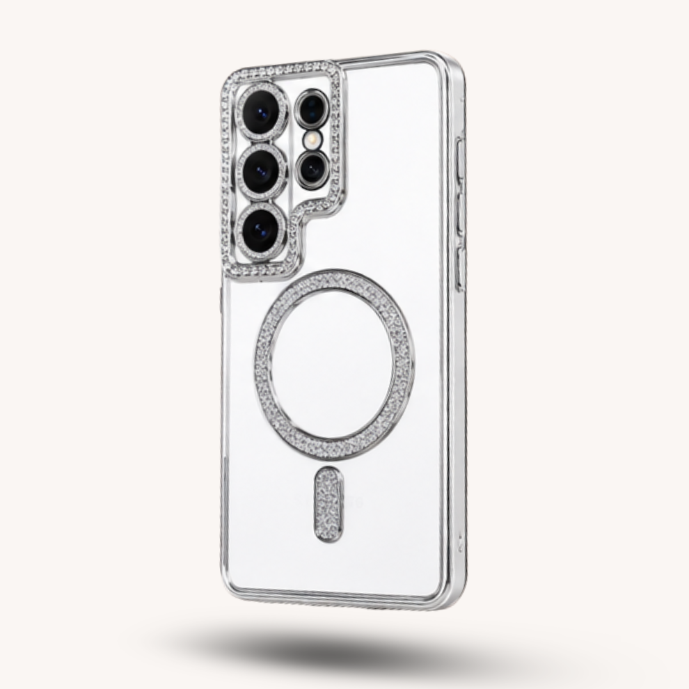 Samsung S26 Ultra Luxury Crystal MagSafe Case – Silver