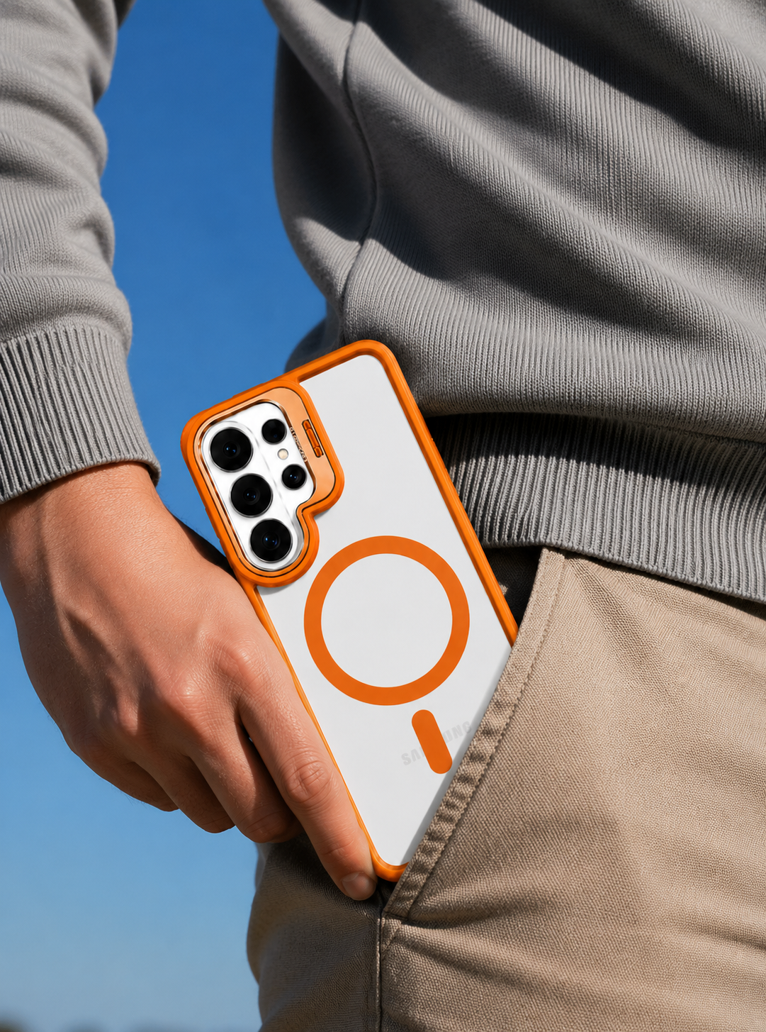 Samsung S26 Ultra Clear MagSafe Case – Orange