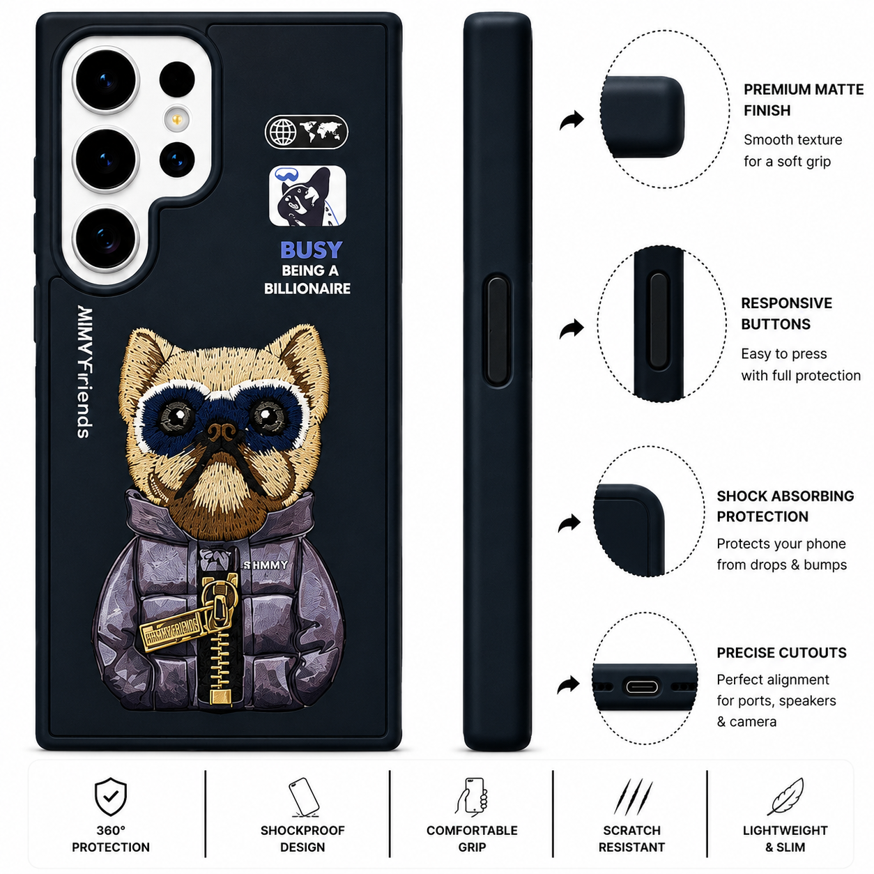 Samsung S24 Ultra 3D Dog Case – Black