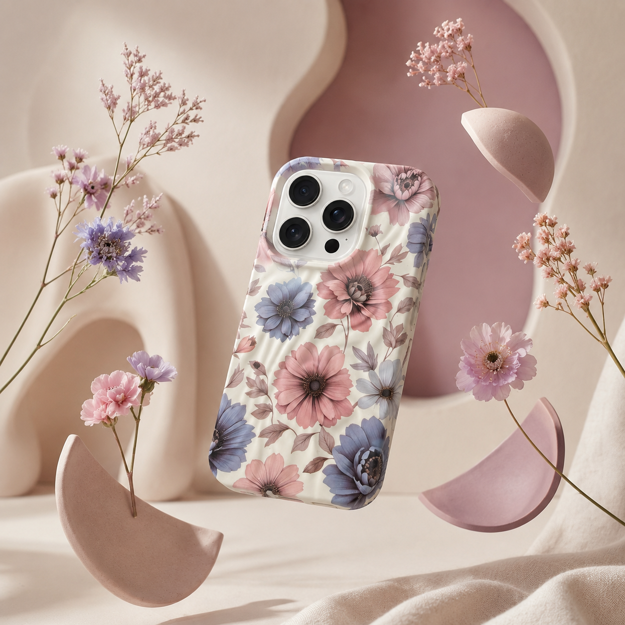 iPhone 15 Pro Bloom Pattern Protective Case – Floral