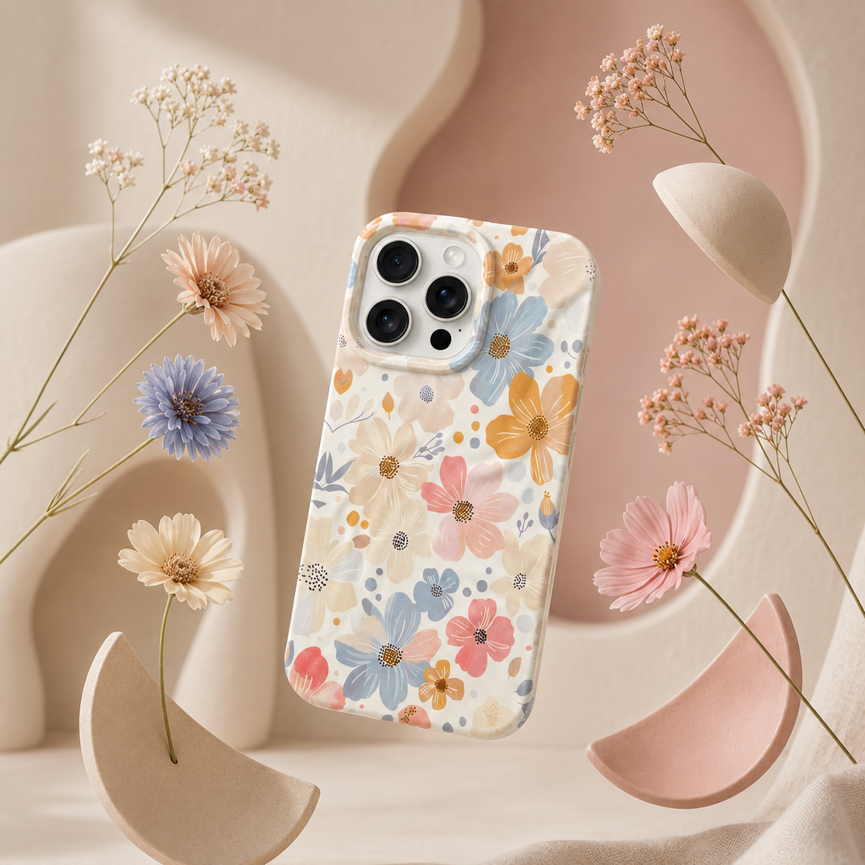 iPhone 16 Pro Spring Pattern Protective Case – Floral