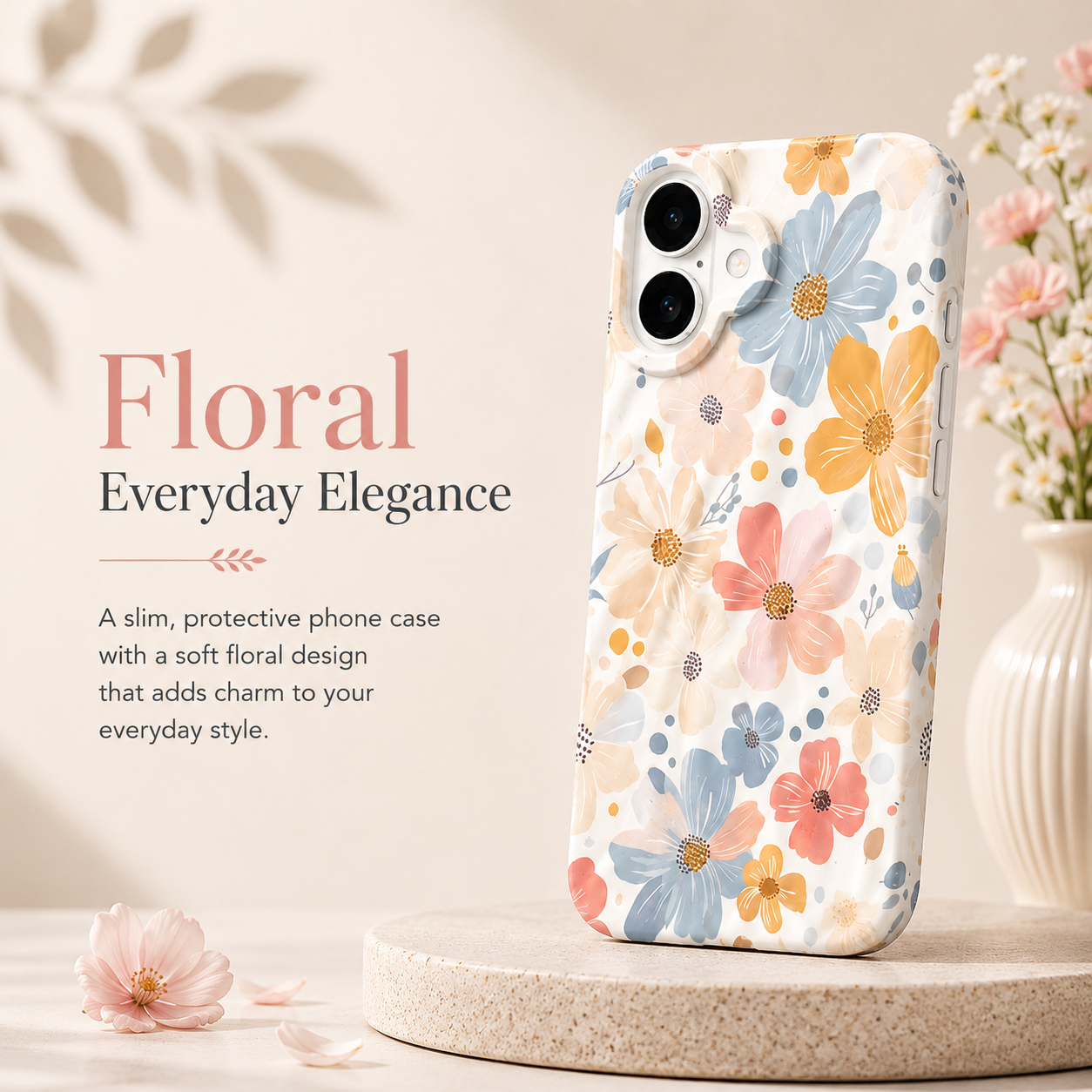 iPhone 16 Spring Pattern Protective Case – Floral