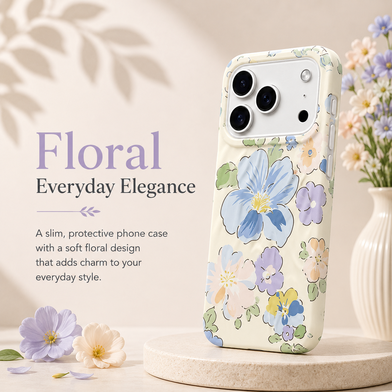 iPhone 17 Pro Blossom Pattern Protective Case – Floral