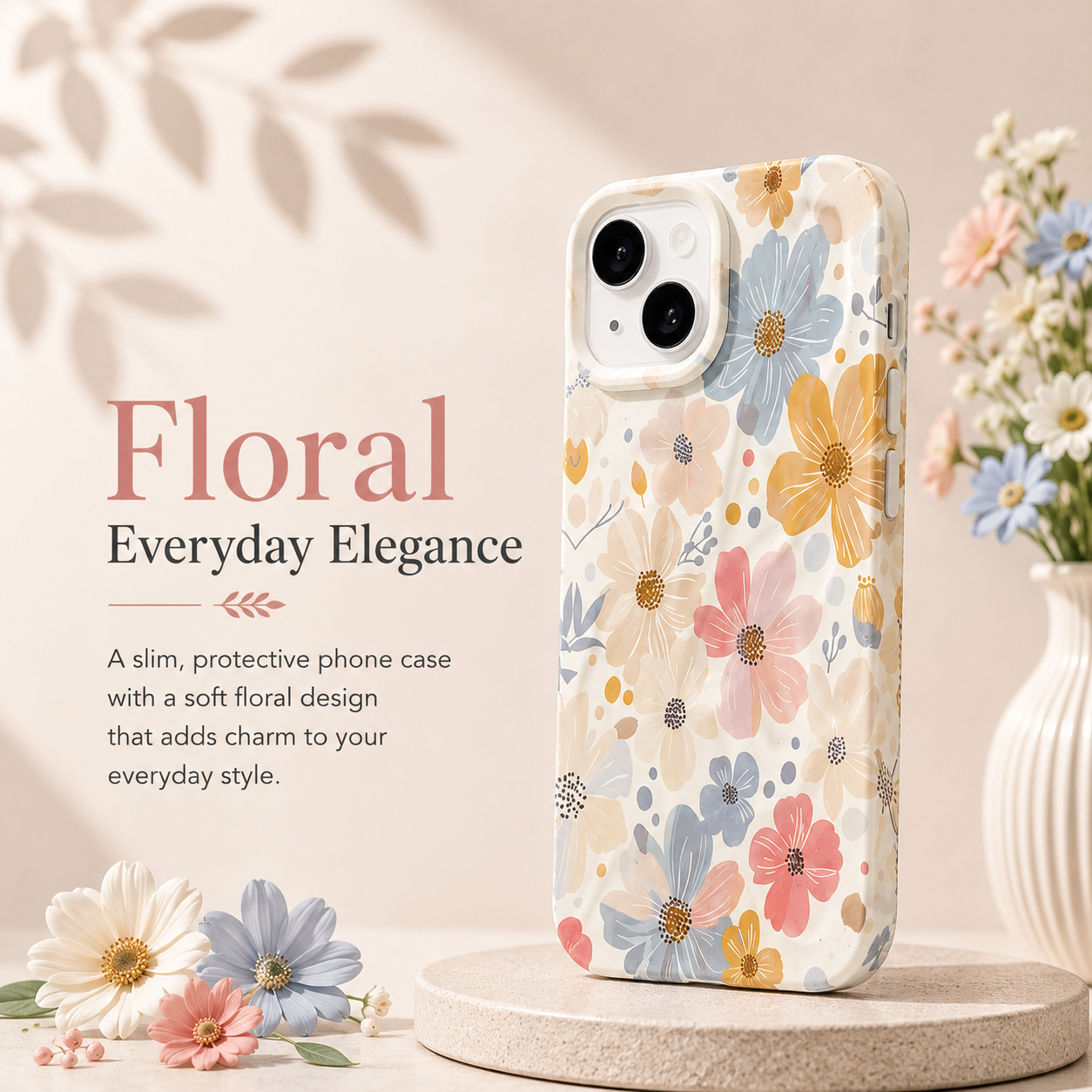 iPhone 15 Spring Pattern Protective Case – Floral