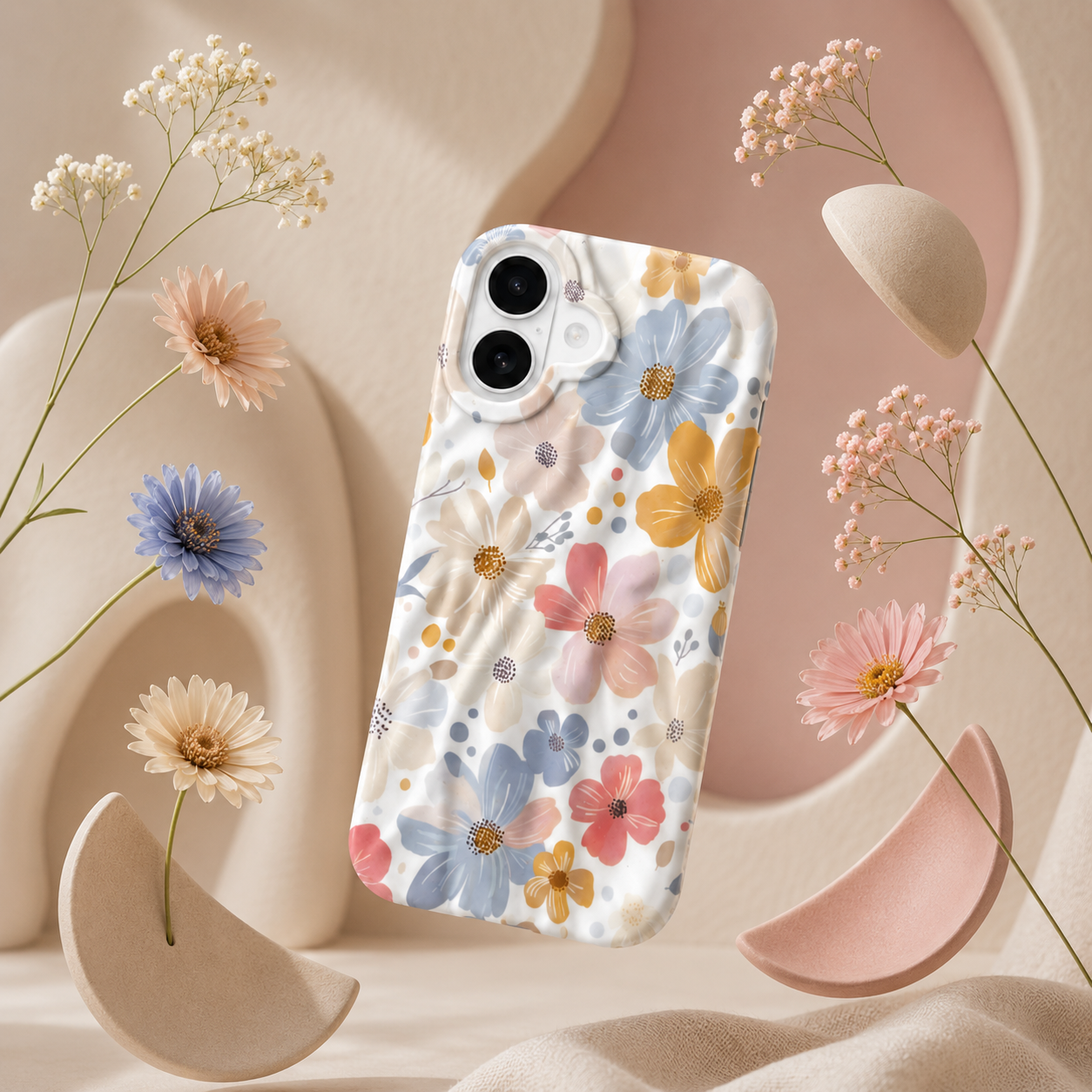 iPhone 16 Spring Pattern Protective Case – Floral