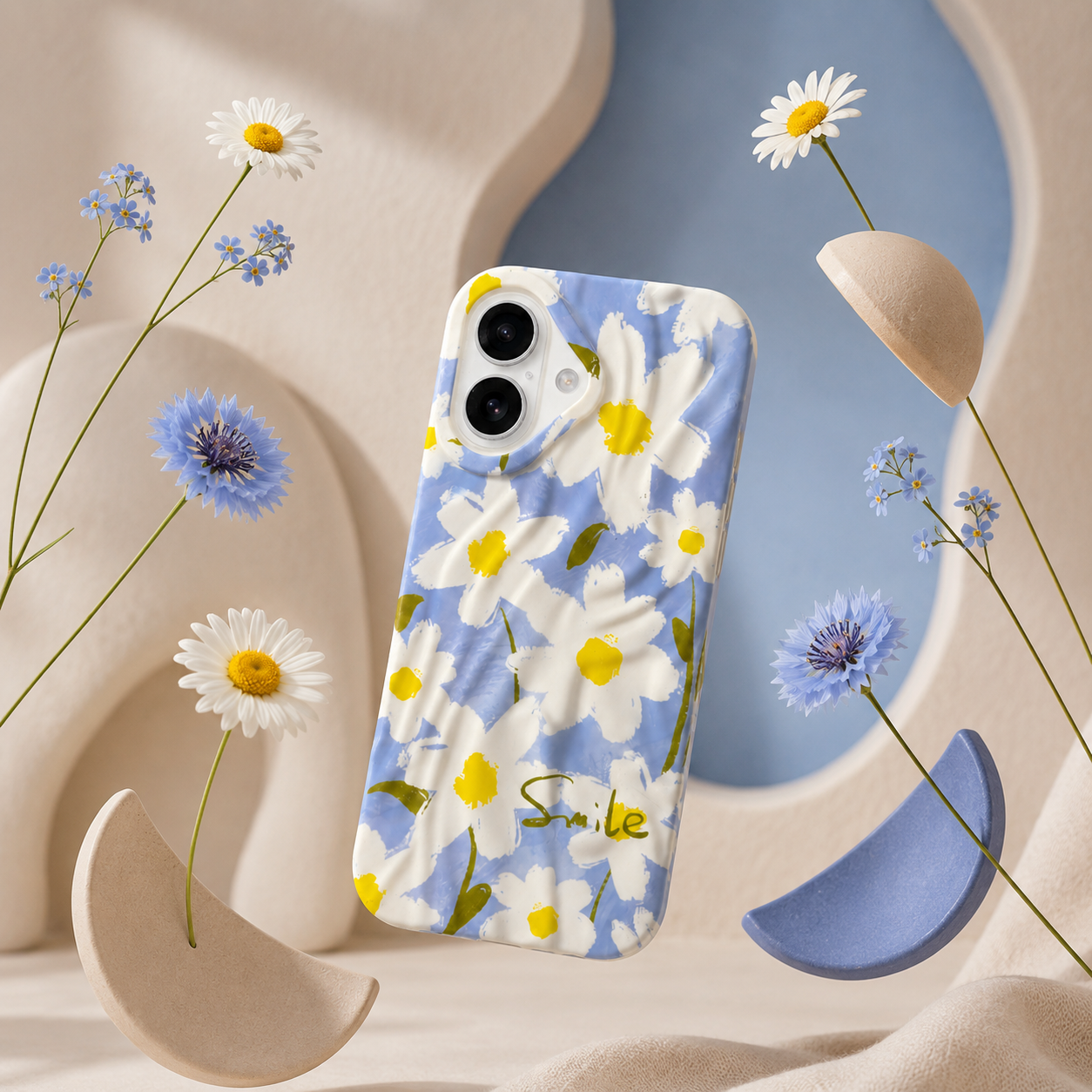 iPhone 17 Daisy Pattern Protective Case – Floral