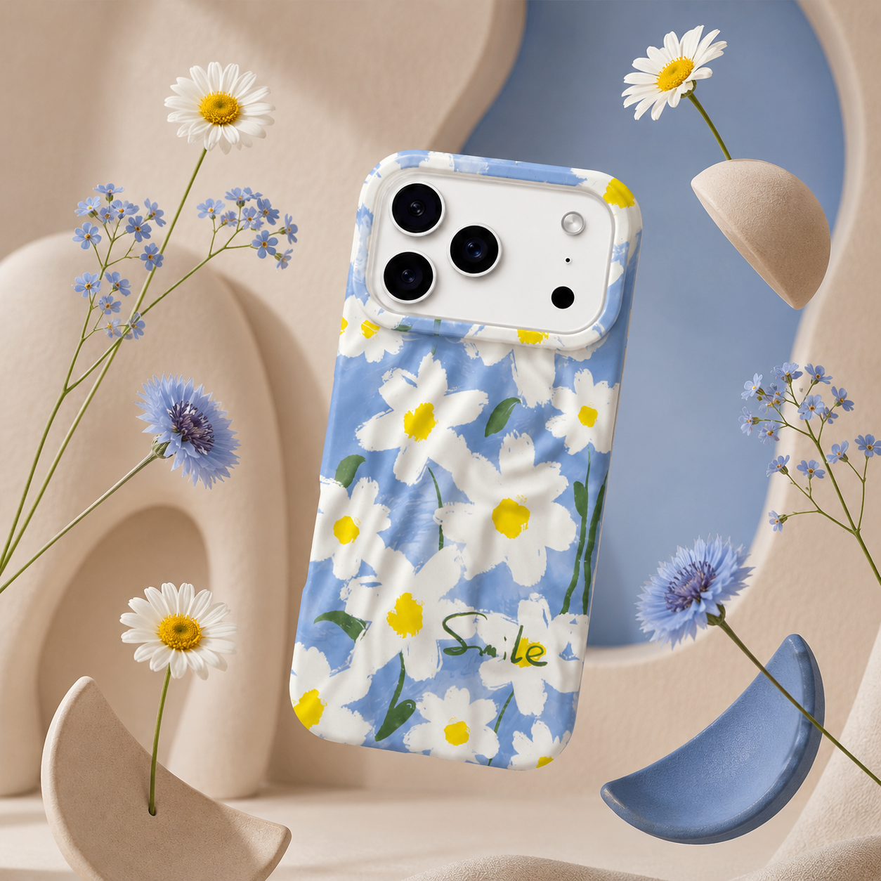iPhone 17 Pro Daisy Pattern Protective Case – Floral