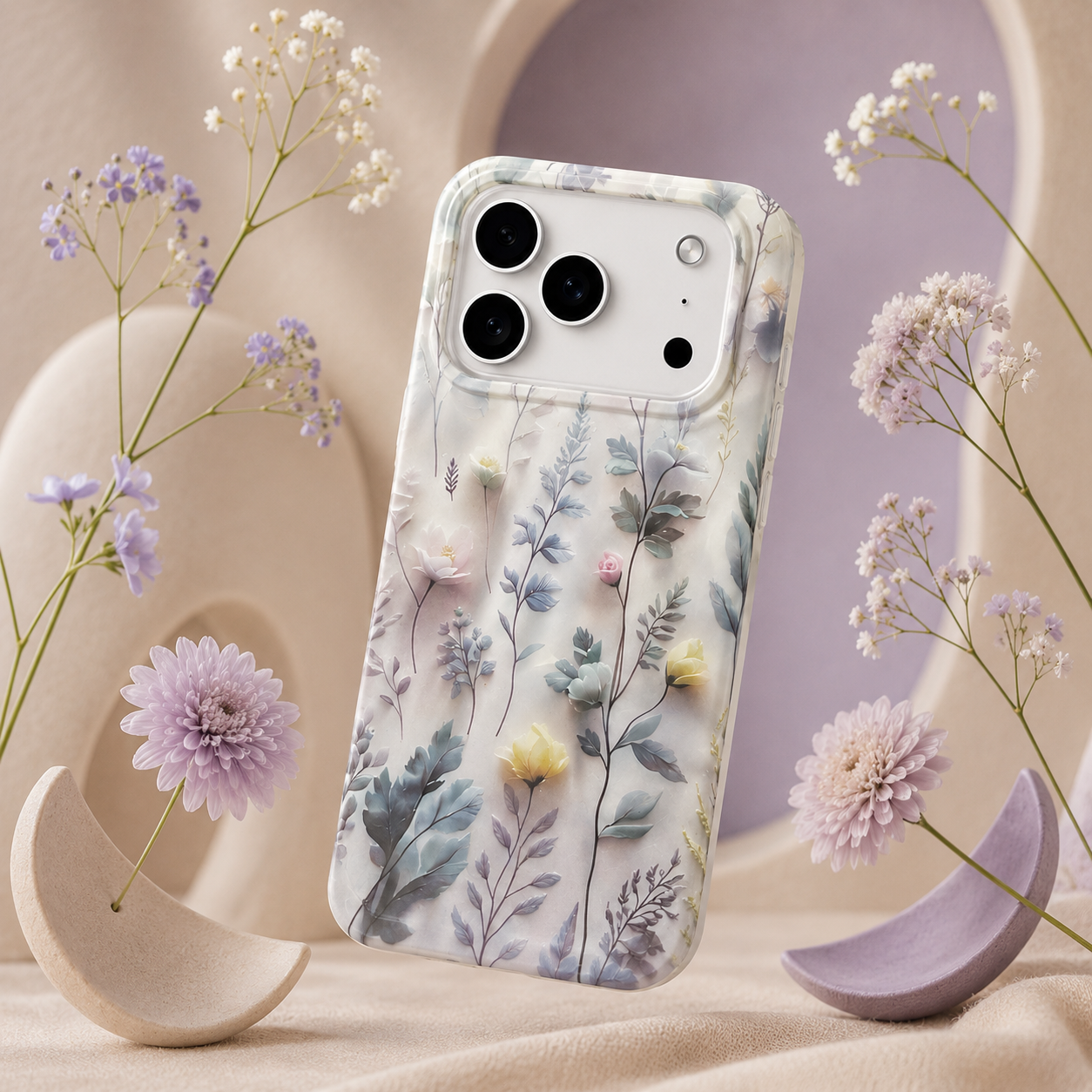 iPhone 17 Pro Botanical Pattern Protective Case – Floral