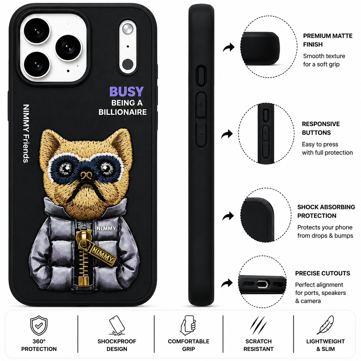 iPhone 17 Pro 3D Dog Case – Black