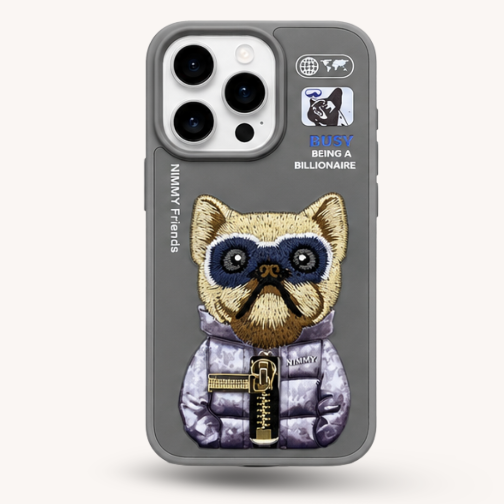 iPhone 15 Pro 3D Dog Case – Grey