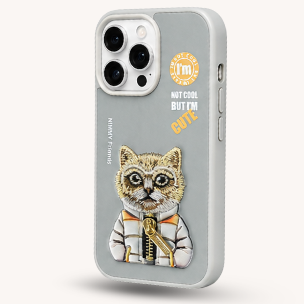 iPhone 15 Pro 3D Cat Case – Grey