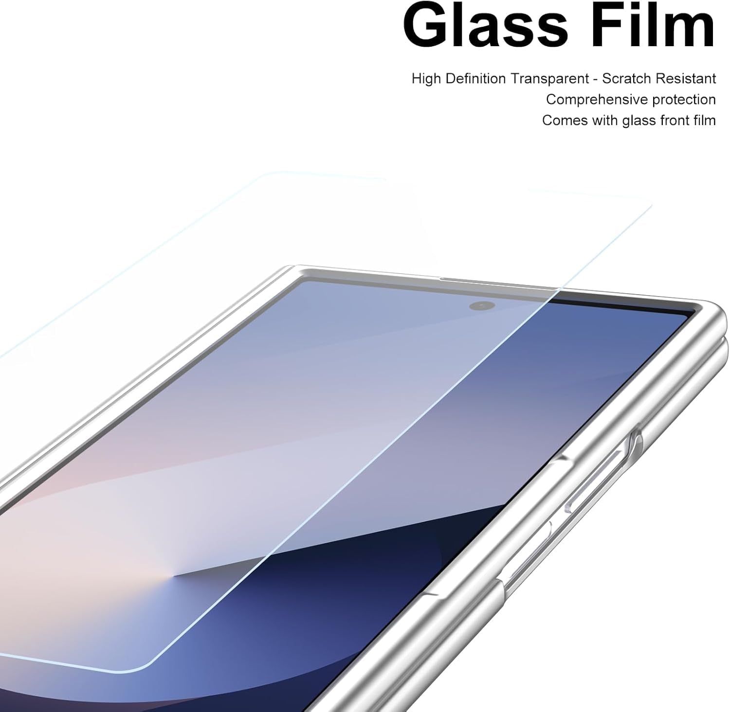 Samsung Galaxy Z Fold 7 Leather Hinge Protection Case with S Pen Holder – Silver