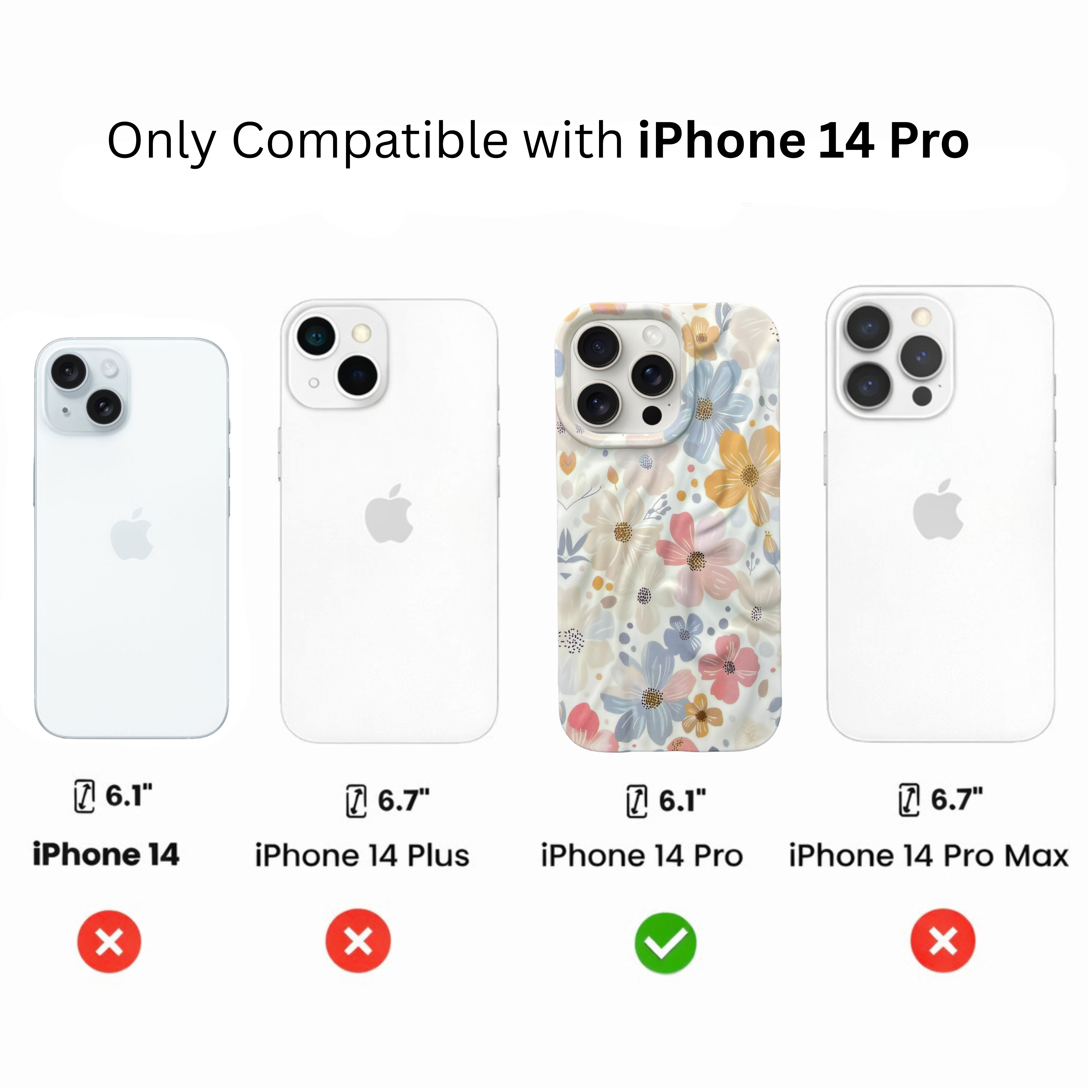 iPhone 14 Pro Spring Pattern Protective Case – Floral