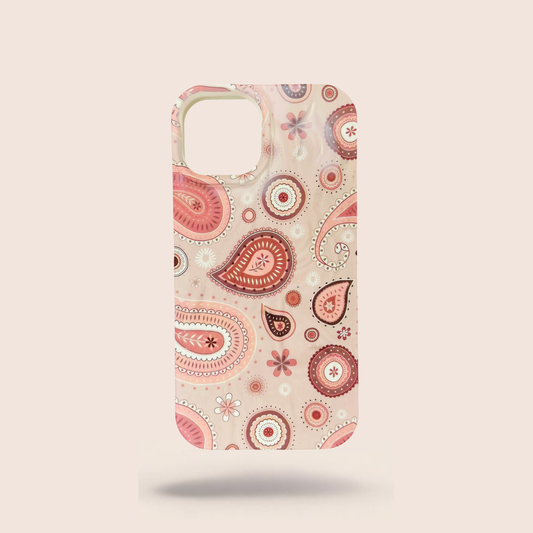 🌺 Peach Paisley iPhone Case – Boho Chic Aesthetic Cover ✨