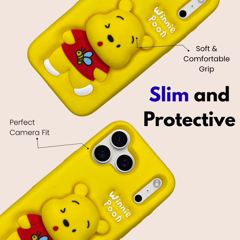 iPhone 17 Pro Honey Bear Soft Silicone Case – Yellow