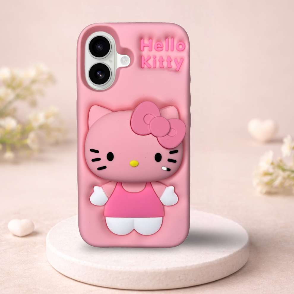 iPhone 17 Kitty Cat Soft Silicone Case – Pink